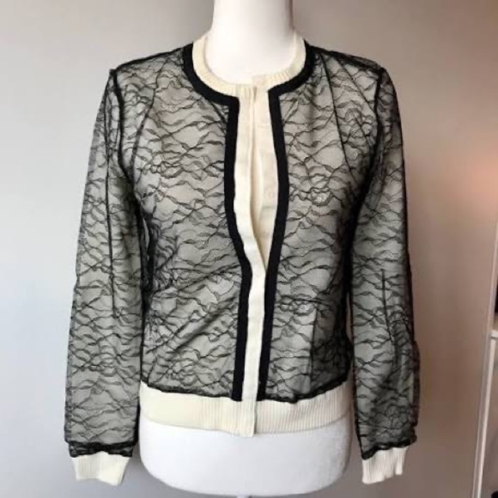 Behnaz Sarafpour For Target Black Laced Cardigan